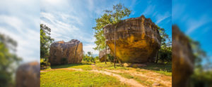 Limestone mountains are found in the countryside of Thailand